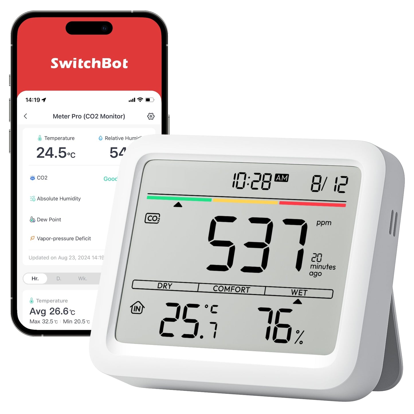SwitchBot Meter Pro 5-in-1 CO2 Air Quality Monitor