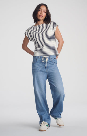 Mavi Nella Wide-Leg Light Blue Denim Jeans with High Rise