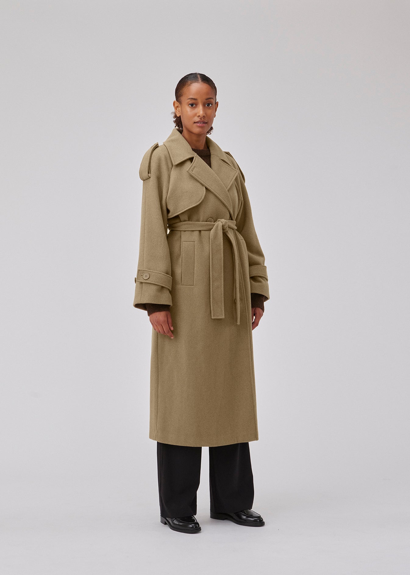 Modström BorakMD Dune Oversized Double-Breasted Women's Trench Coat
