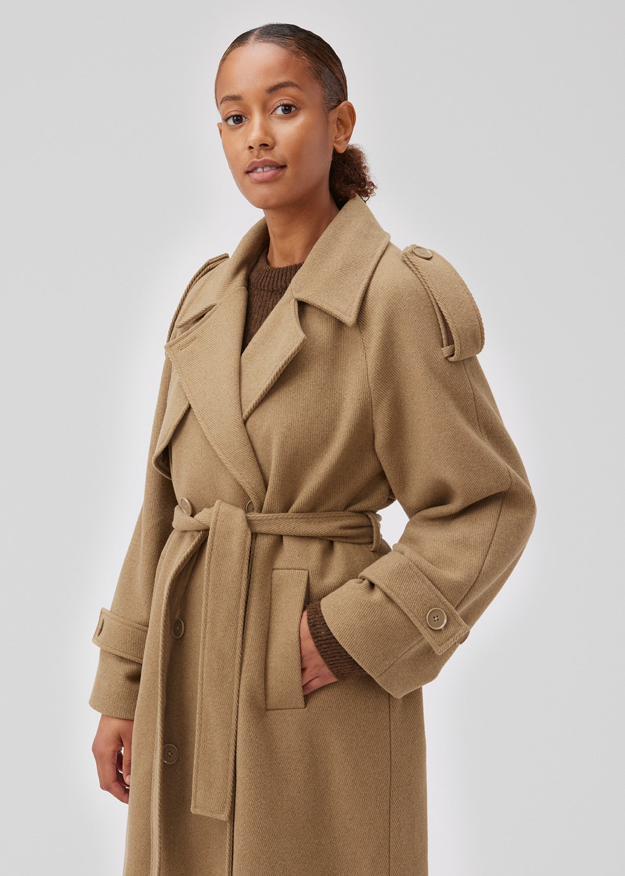 Modström BorakMD Dune Oversized Double-Breasted Women's Trench Coat