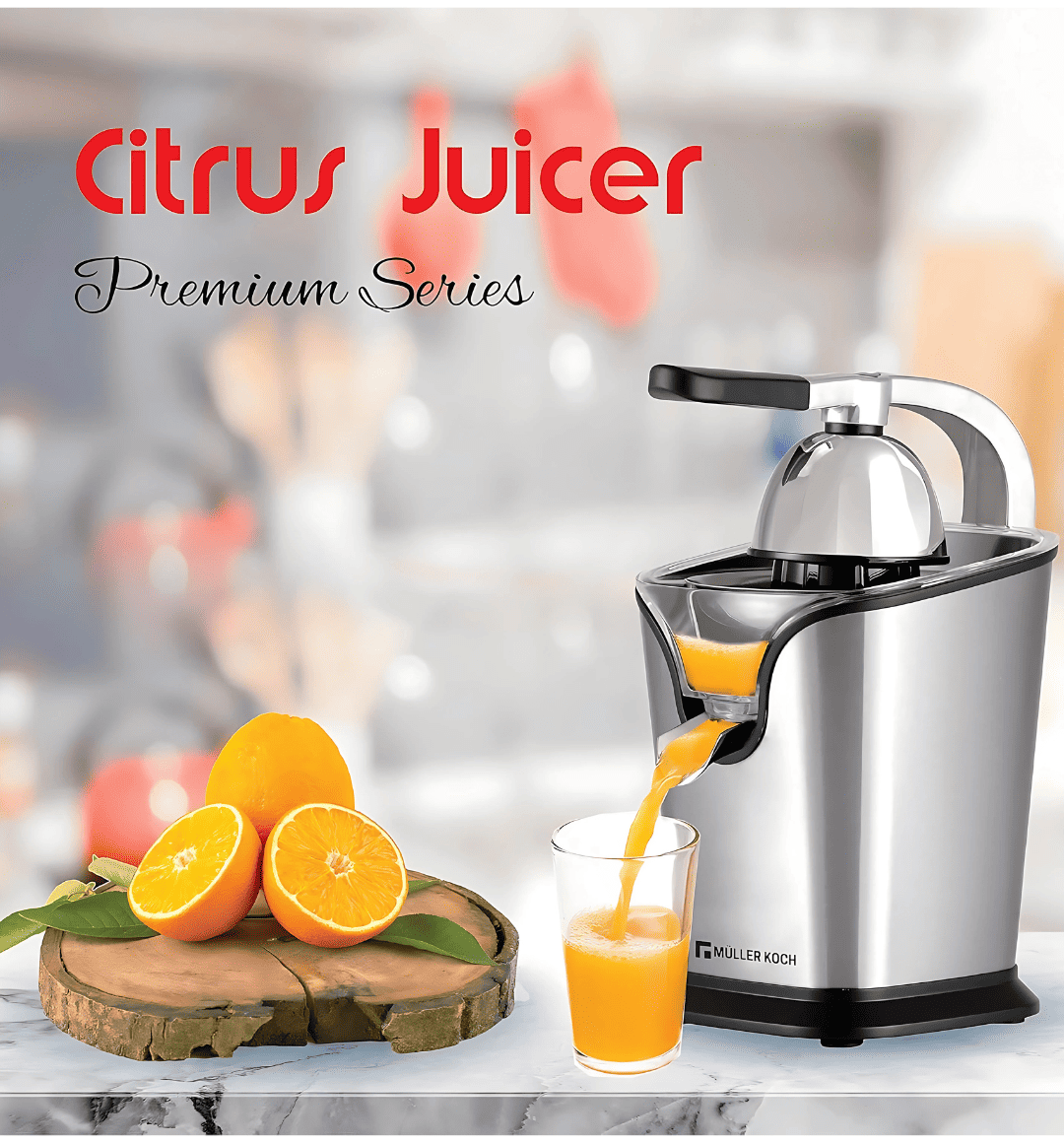 Muller Koch MK-6051 Stainless Steel Citrus Juicer with Dual Cones