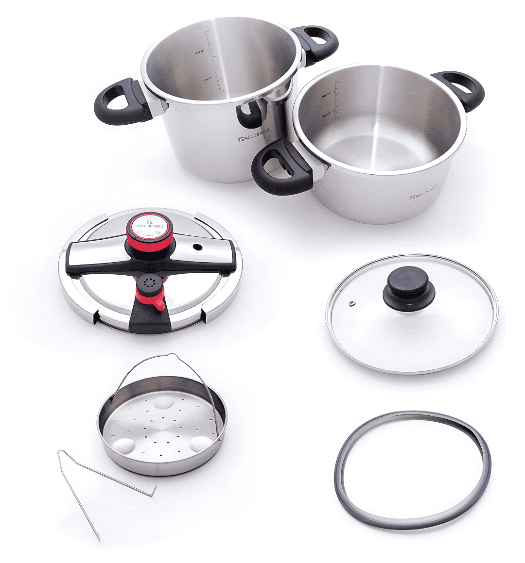 Muller Koch MK-5021 Dual‑Capacity Stainless Steel Pressure Cooker 7L & 5L