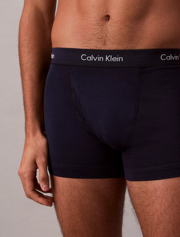 Men's Calvin Klein Cotton Stretch Trunks 3-Pack: Soft, Supportive, Wicking Comfort