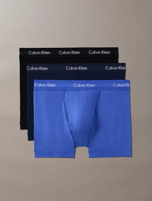 Men's Calvin Klein Cotton Stretch Trunks 3-Pack: Soft, Supportive, Wicking Comfort