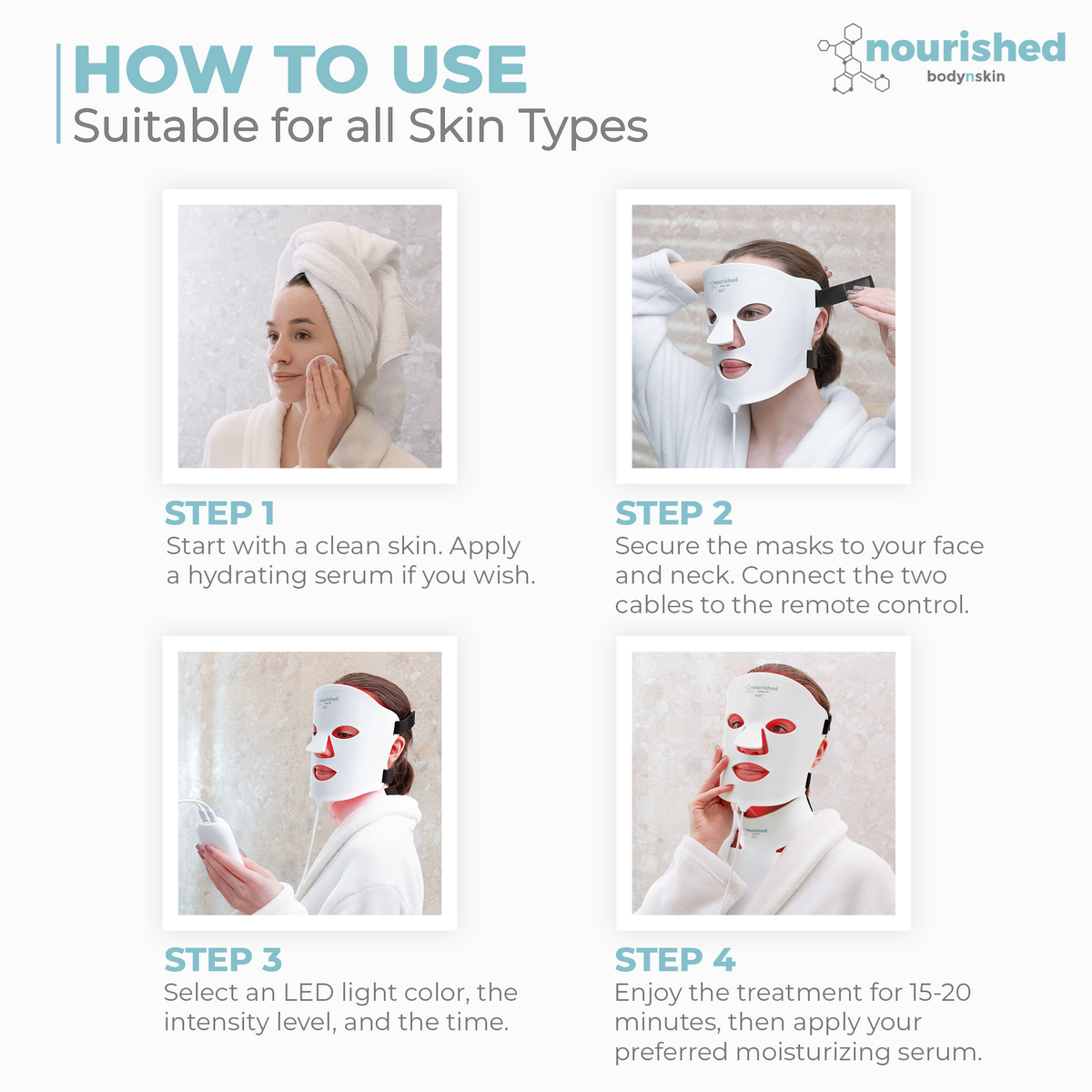 LED Light Therapy Face and Neck Mask 7-in-1