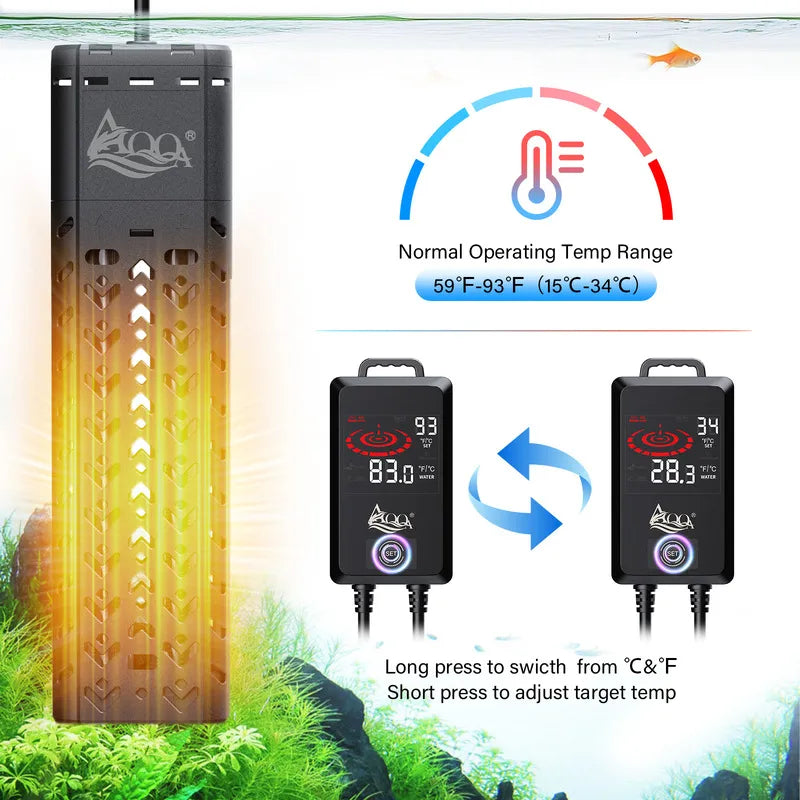 AQQA Submersible Aquarium Heater 500W Black