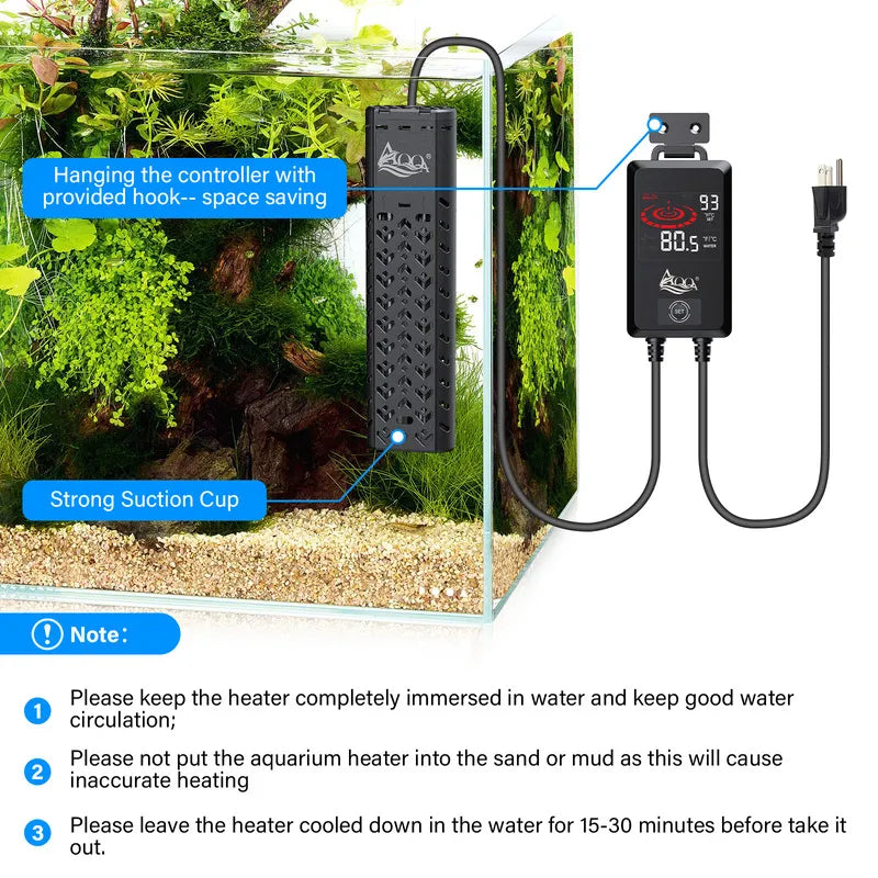 AQQA Submersible Aquarium Heater 500W Black