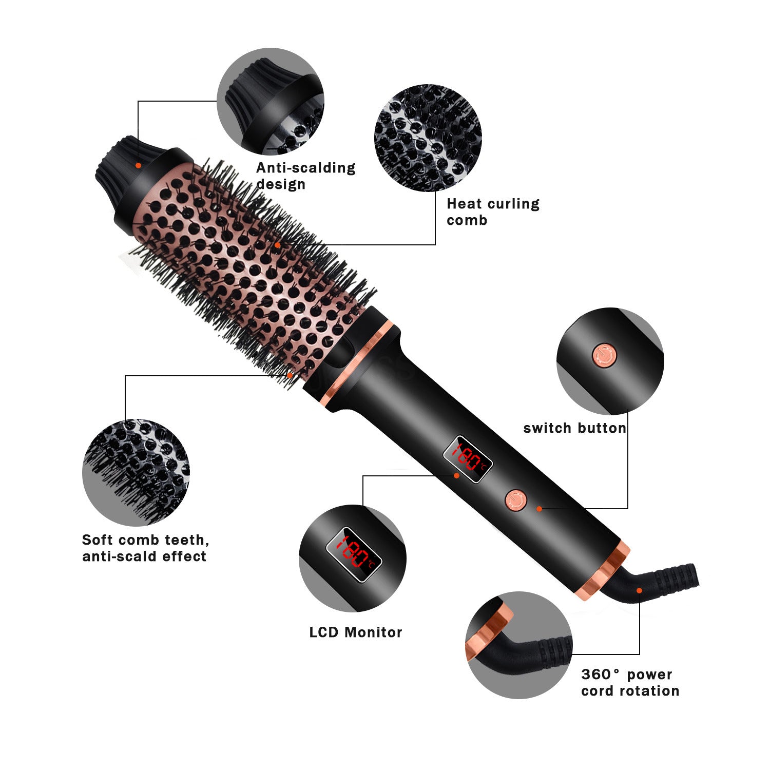 Professional Dual PTC Temperature-Controlled Hair Curler and Straightener