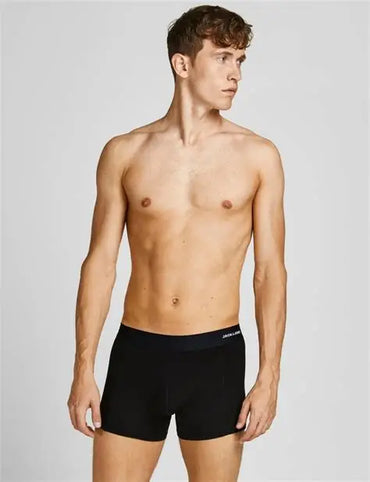 Jack & Jones Men's Soft Bamboo Viscose Trunks 3-Pack - Black Underwear