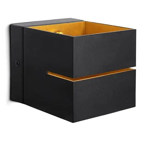 KOURA Modern Black Gold Up Down LED Wall Light Fixture for Indoor Decor