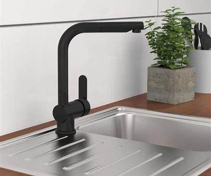 Schutte London Matte Black Kitchen Faucet with Pull-Out Spray Head