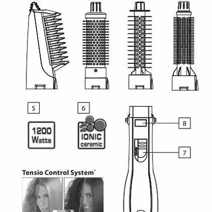 BaByliss AS121E 1200W Multistyle Hot Air Brush: Volume, Smooth, Shine