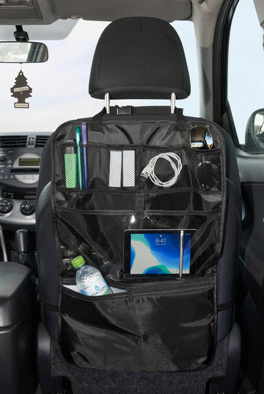 Ultimate Speed Car Seat Organizer Black with Tablet Pocket
