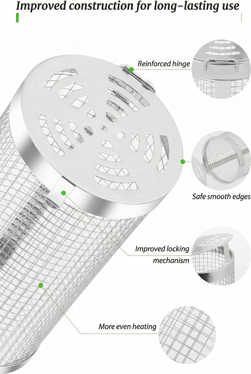 Banaone BFRH Rolling BBQ Grill Basket 2-Pack