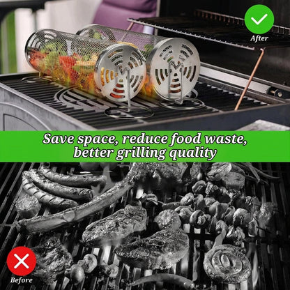 Banaone BFRH Rolling BBQ Grill Basket 2-Pack
