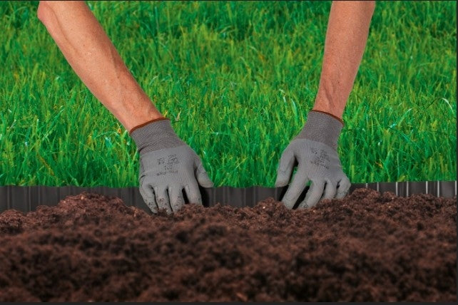 Parkside Wavy PVC Lawn Edging Black 15 cm x 9 m