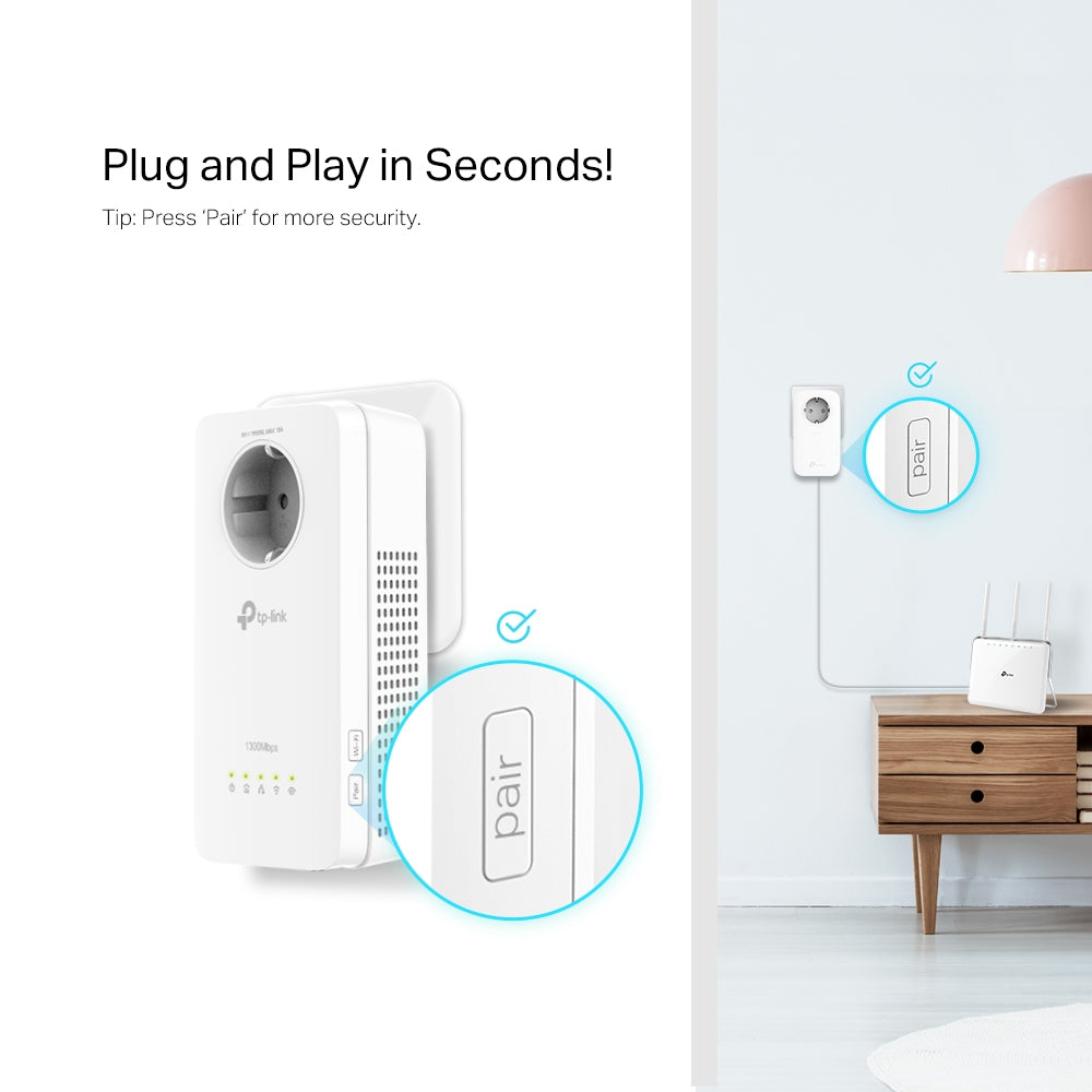 TP-Link TL-WPA8631P KIT AV1300 Passthrough Wi-Fi Kit