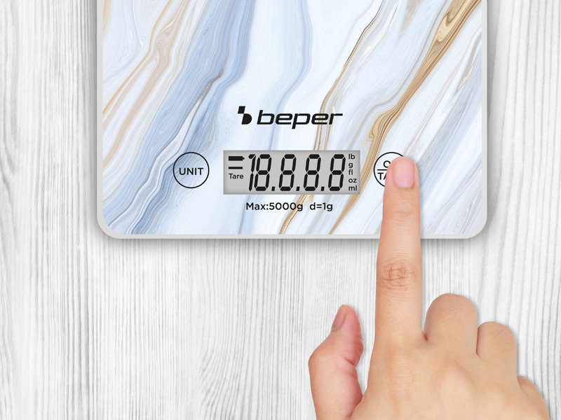 Beper P102BIL001 Digital Kitchen Scale Marble 5kg