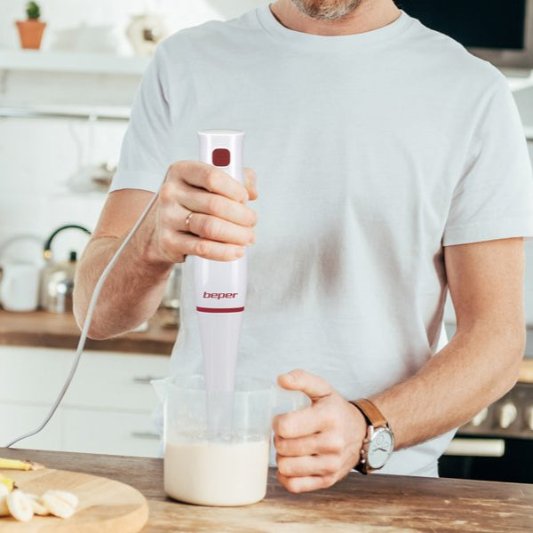 Beper Powerful Two-Speed Hand Blender: Stainless Steel Immersion Mixer