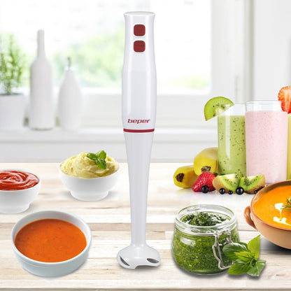 Beper Powerful Two-Speed Hand Blender: Stainless Steel Immersion Mixer