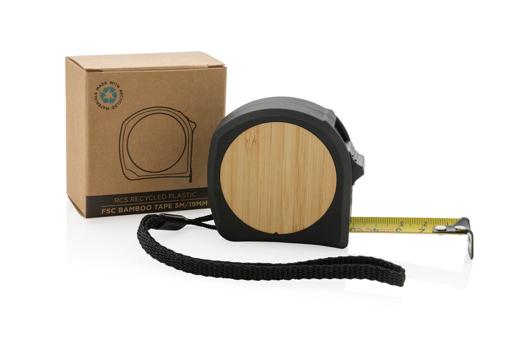 Eco-Friendly 16.4ft Recycled Plastic Bamboo Tape Measure with Lock Button
