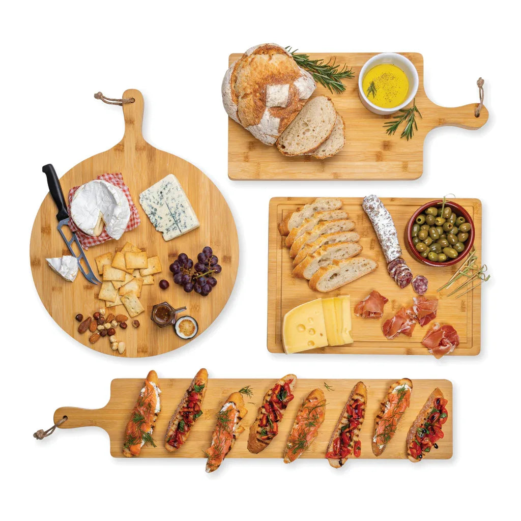Ukiyo Home Premium Bamboo Serving Board with Handle, Perfect for Cheese, Appetizers, and Entertaining - Gomix Brands Outlet