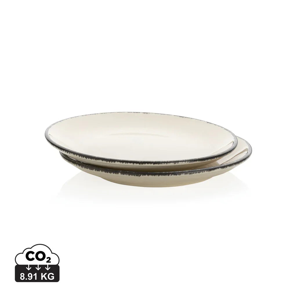 Ukiyo-Home Elegant White Ceramic Dinner Plates Set of 2: Durable, Stylish, Dishwasher Safe - Gomix Brands Outlet