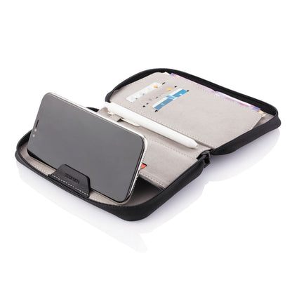 Slim RFID-Blocking Black Passport Holder with Magnet Closure