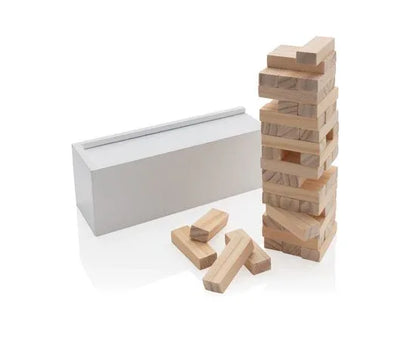 FSC Deluxe Tumbling Tower: Premium Wooden Stacking Game for Family Fun - Gomix Brands Outlet