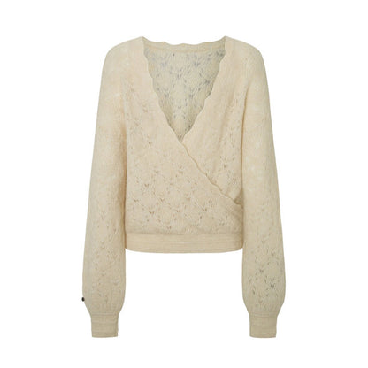 Pepe Jeans Helen Reversible Poulever Women's Sweater with Crochet Detail