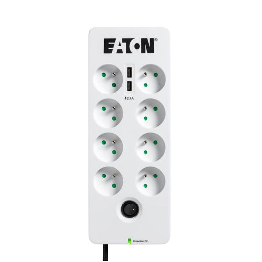 Eaton PB8TUF 8-Outlet Surge Suppressor 10A Black White