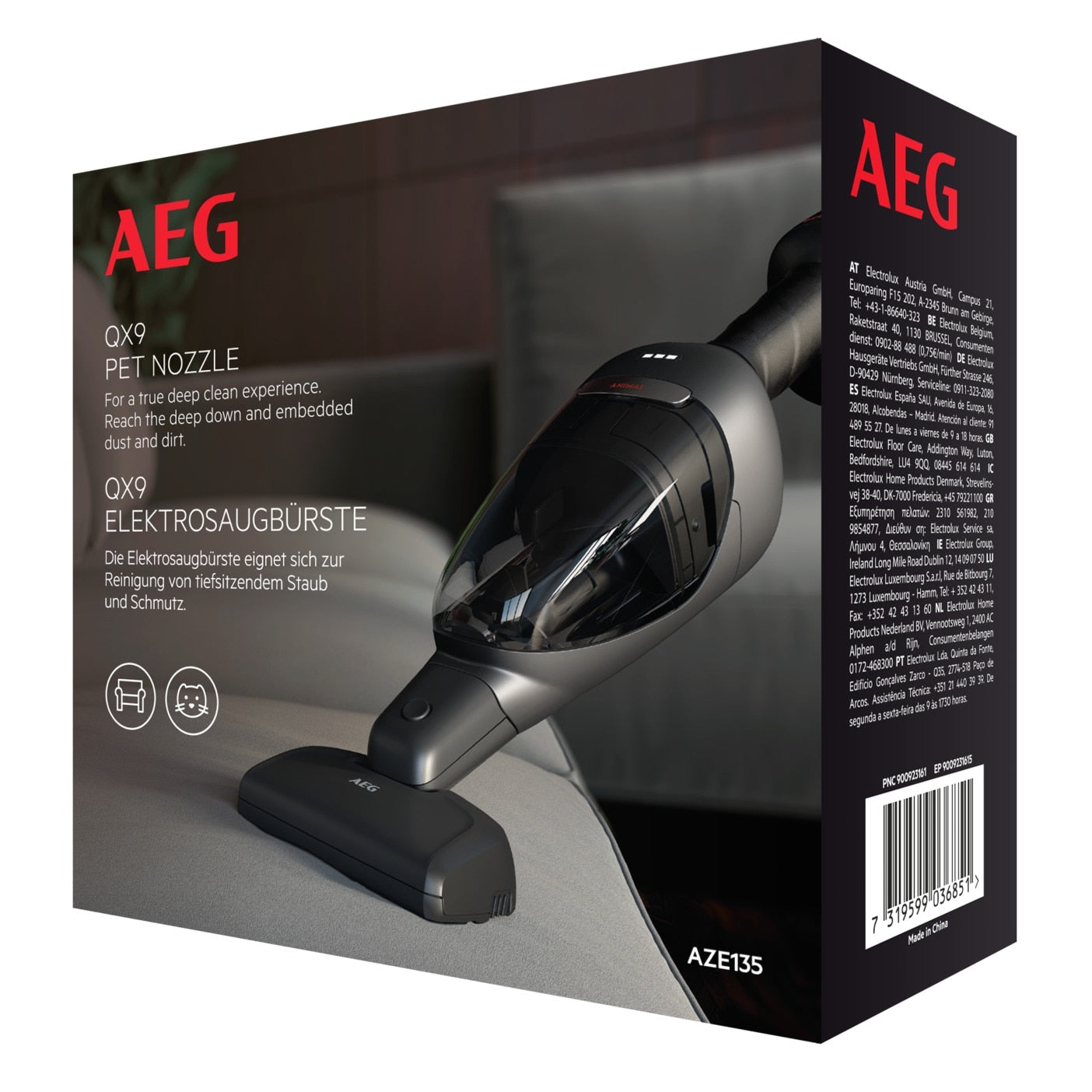 AEG QX9 Cordless Vacuum Motorized Pet Hair Nozzle Deep Cleaning Accessory