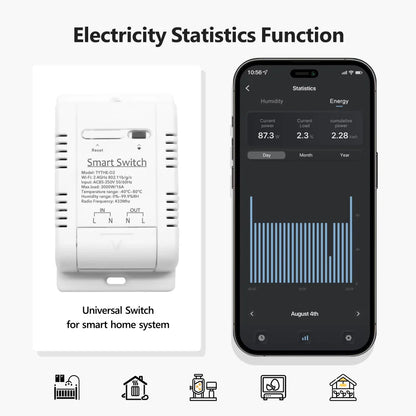 Tuya Smart WiFi Temp & Humidity Switch 16A 3000W