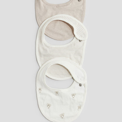 Soft Cotton Knit Baby Bibs 3-Pack with Adjustable Snap Closure for Infants