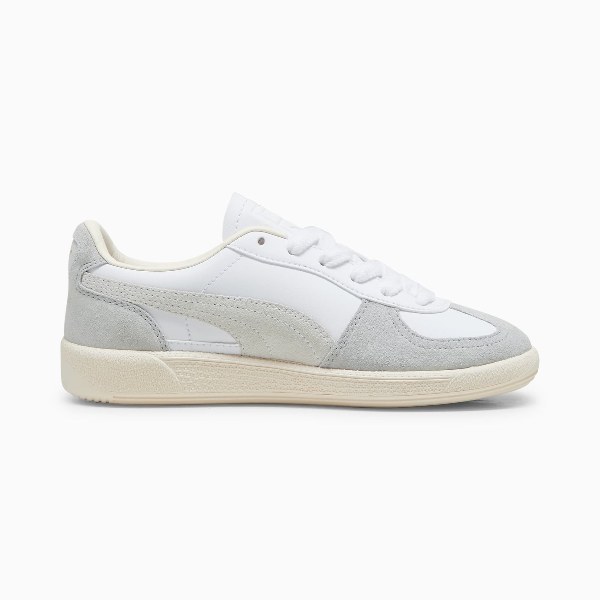 PUMA Palermo Youth Sneakers: White-Cool Light Gray-Sugared Almond Classic Terrace Style