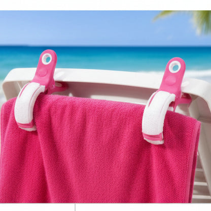 Crivit Beach Towel Clips XXL 4-Pack White Pink