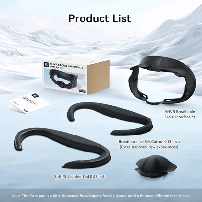 AMVR Q3FC1 Facial Interface for Meta Quest 3 with Depth Adjustment and Ventilation