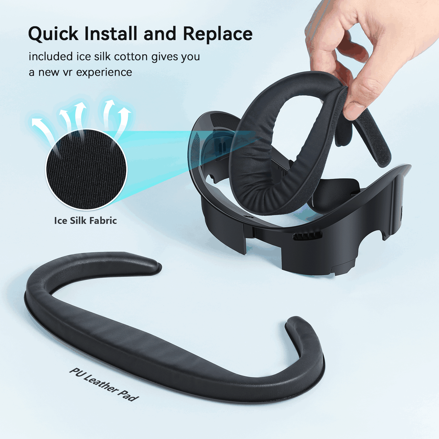 AMVR Q3FC1 Facial Interface for Meta Quest 3 with Depth Adjustment and Ventilation