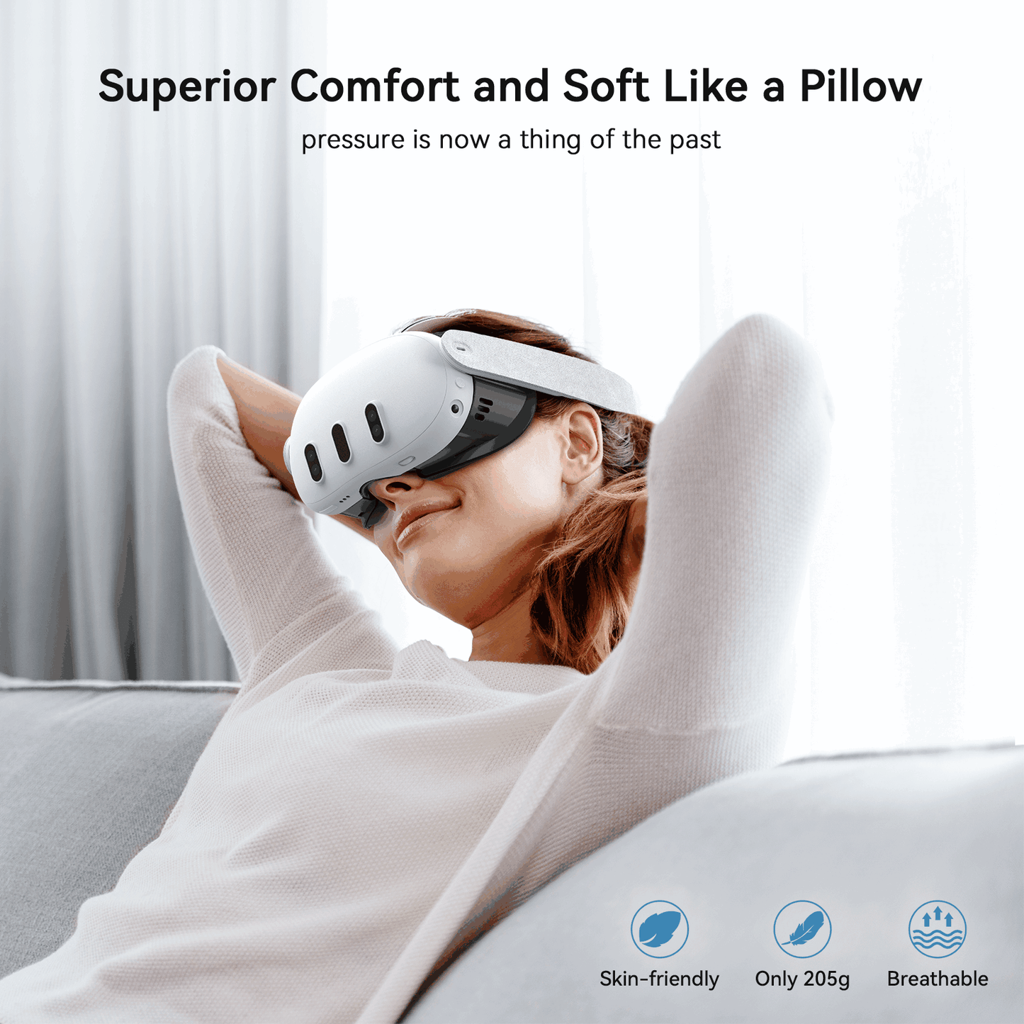 AMVR Q3FC1 Facial Interface for Meta Quest 3 with Depth Adjustment and Ventilation