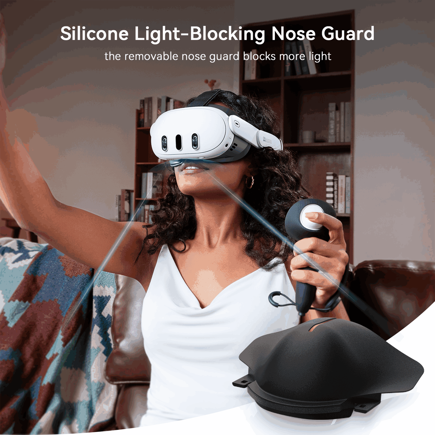 AMVR Q3FC1 Facial Interface for Meta Quest 3 with Depth Adjustment and Ventilation
