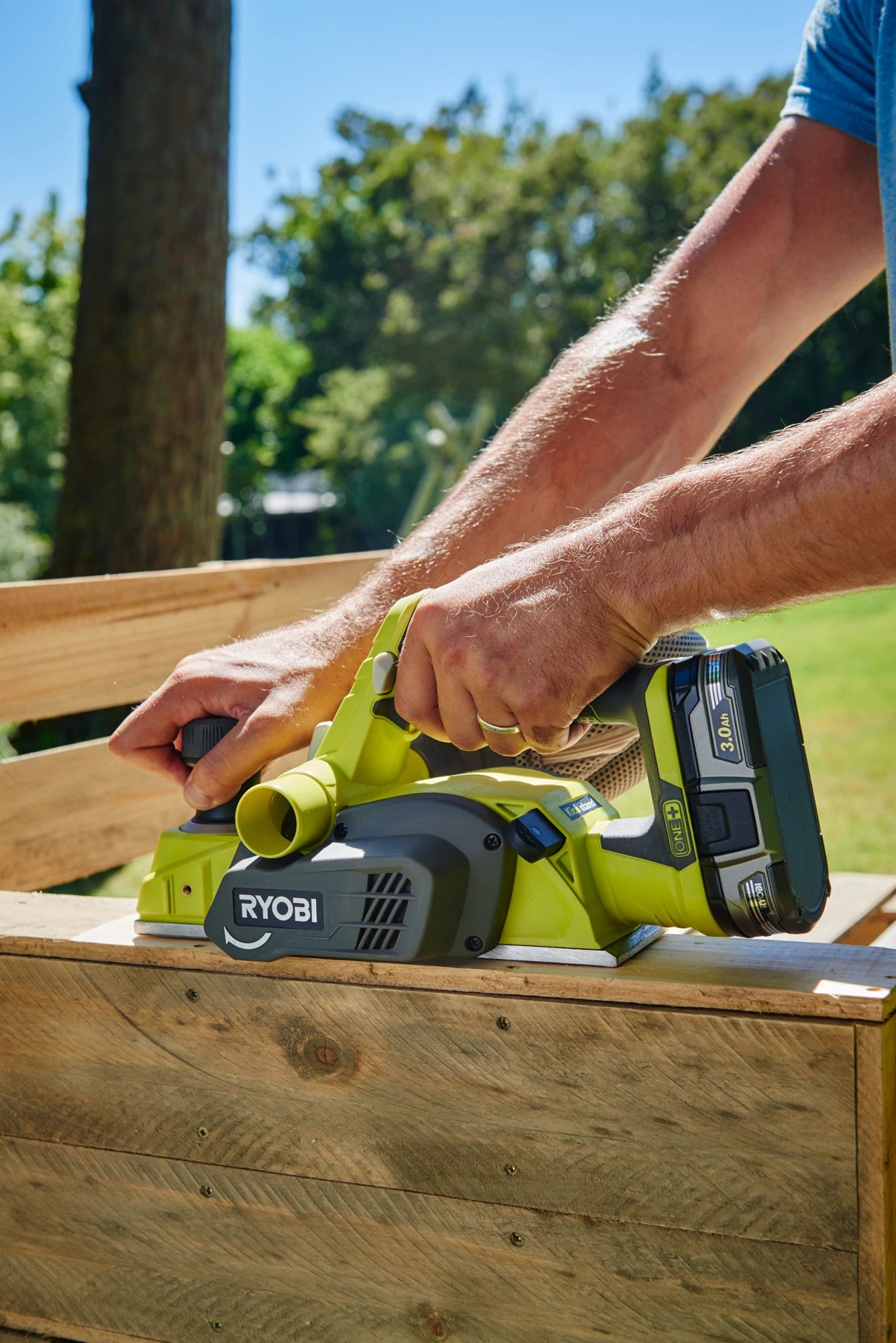 Ryobi 18V ONE+ Cordless 82mm Wood Planer Tool Only with Adjustable Depth