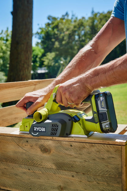 Ryobi 18V ONE+ Cordless 82mm Wood Planer Tool Only with Adjustable Depth