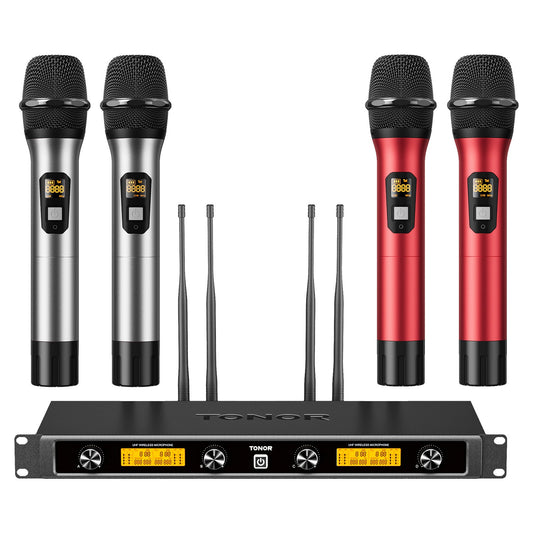 TONOR TW-840 Four Wireless Microphone System – Crystal Sound, 295ft Range
