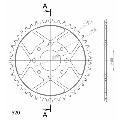 Supersprox Steel Sprocket Honda 520 X 44