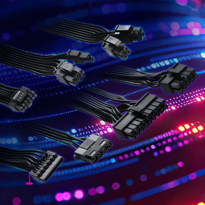 Sharkoon Rebel P20 ATX 3.1 Fully Modular PC Power Supply Unit Zero RPM Fan