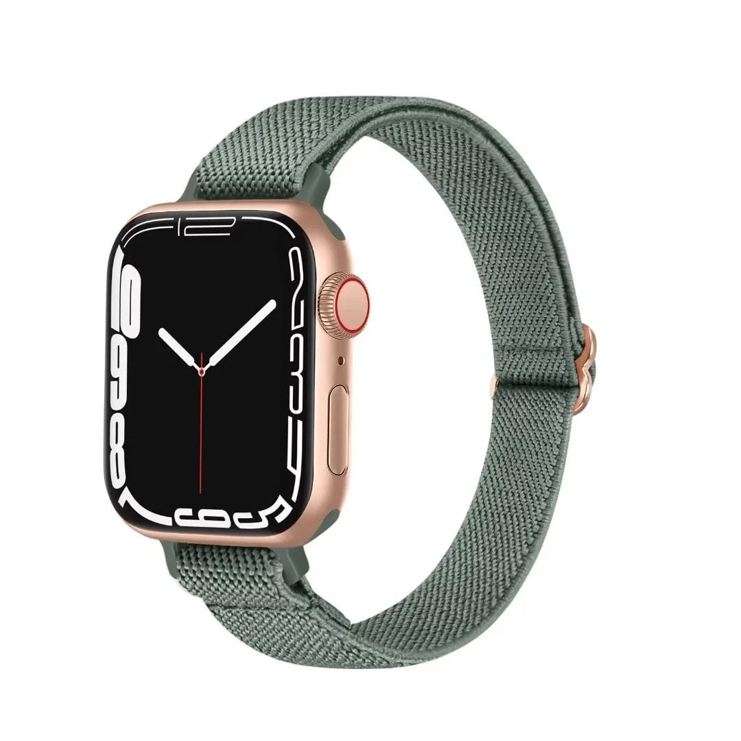 Slim Stretchy Nylon Solo Loop Apple Watch Band – Adjustable