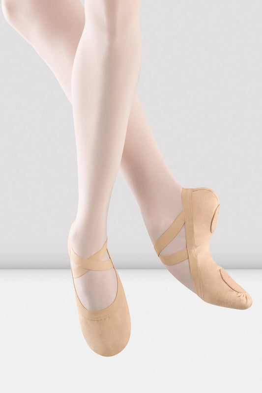 Professional Elastic Canvas Ballet Shoes Light Sand for Women