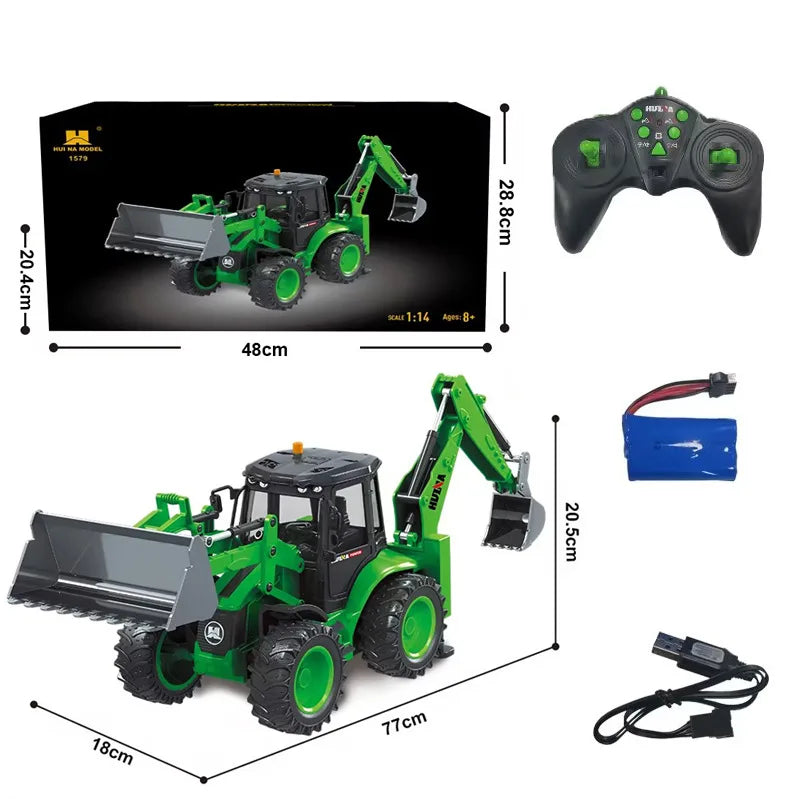 Huina 1579 9-Channel RC Bidirectional Excavator Remote Control Forklift Engineering Vehicle