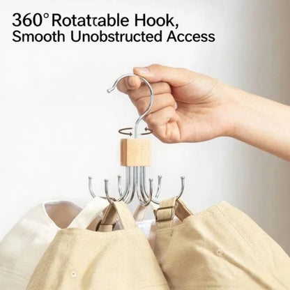 360° Rotating Multi-Claw Storage Hanger for Bags, Belts & Scarves