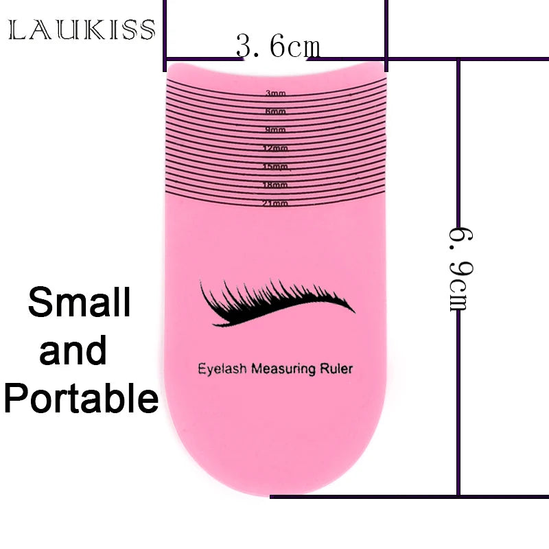 Portable Pink Soft Eyelash Length Measuring Ruler 5-10pcs